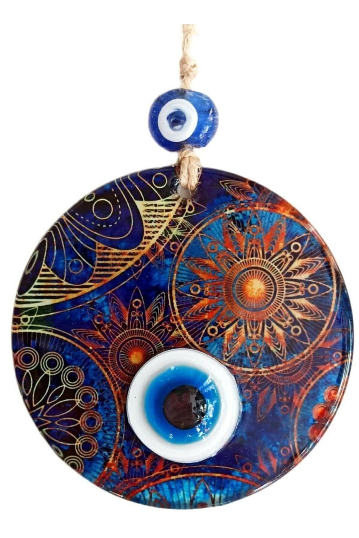Sun Figure Fusion Glass Evil Eye Beads Wall Ornament Souvenirs - Swordslife