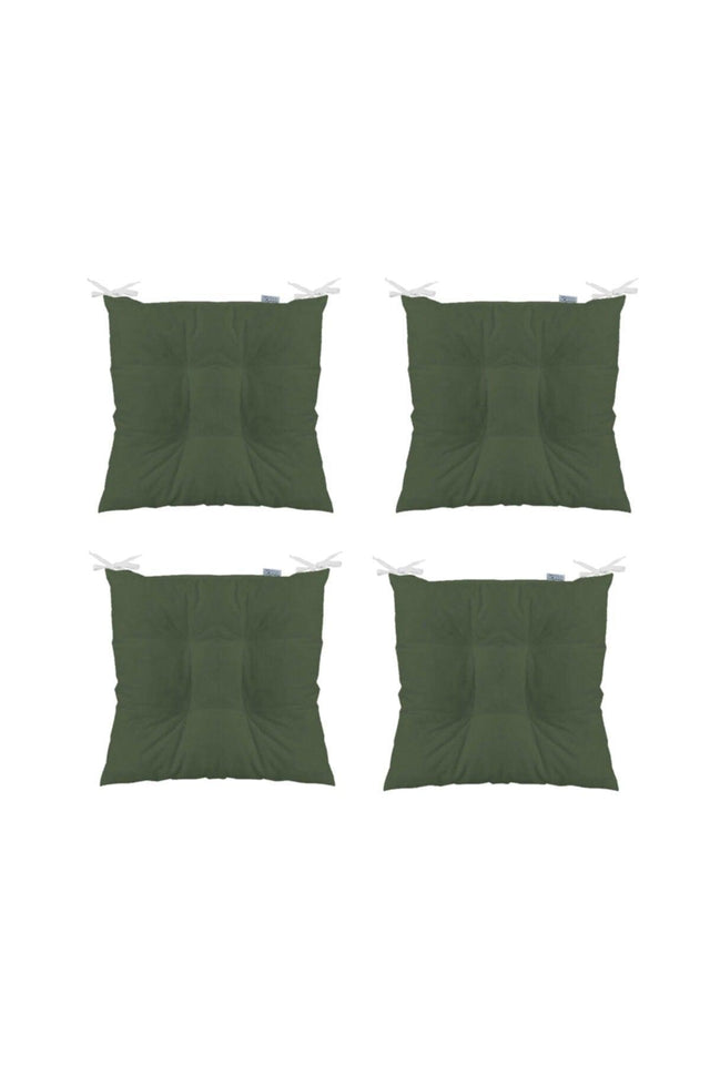 Khaki 4-piece Combination Fluffy Square Chair Cushion 40 x 40 cm - Swordslife