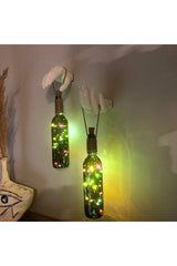 Handmade Sculpture Hand Decorated Colorful Led Lighted Green Wine Bottle Sconce Set of 2 - Swordslife