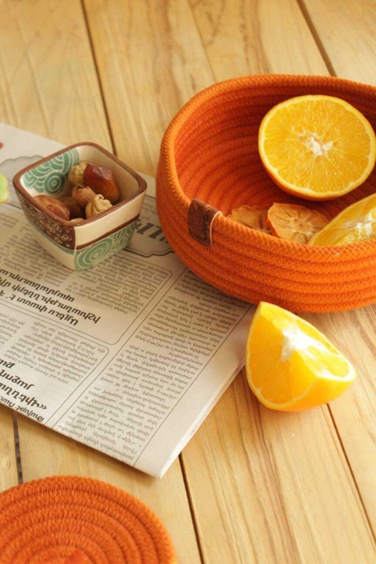 Handmade - 100% Cotton - Tile Color - Round Multi-Purpose Basket - Swordslife