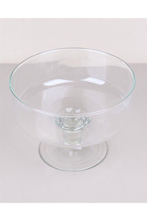 Handmade, Blown Glass, 19 x 14 cm Footed Fruit Bowl, Dessert Bowl, Serving Bowl - Swordslife