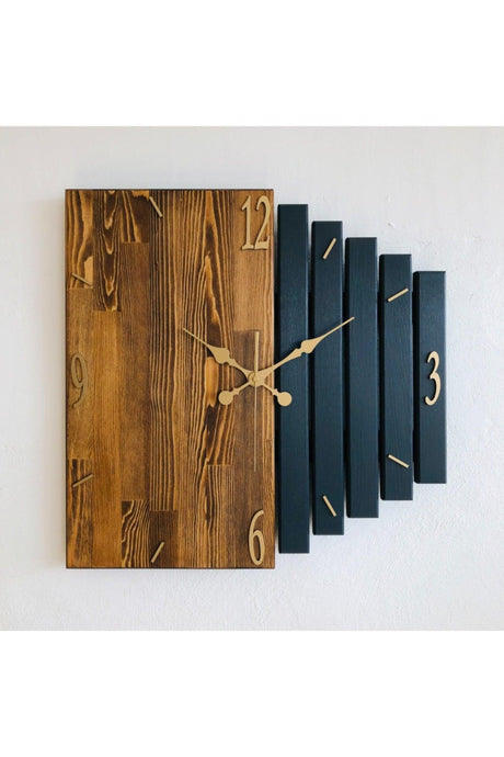 Handmade Solid Wood Wall Clock 40x40cm Anthracite-walnut - Swordslife