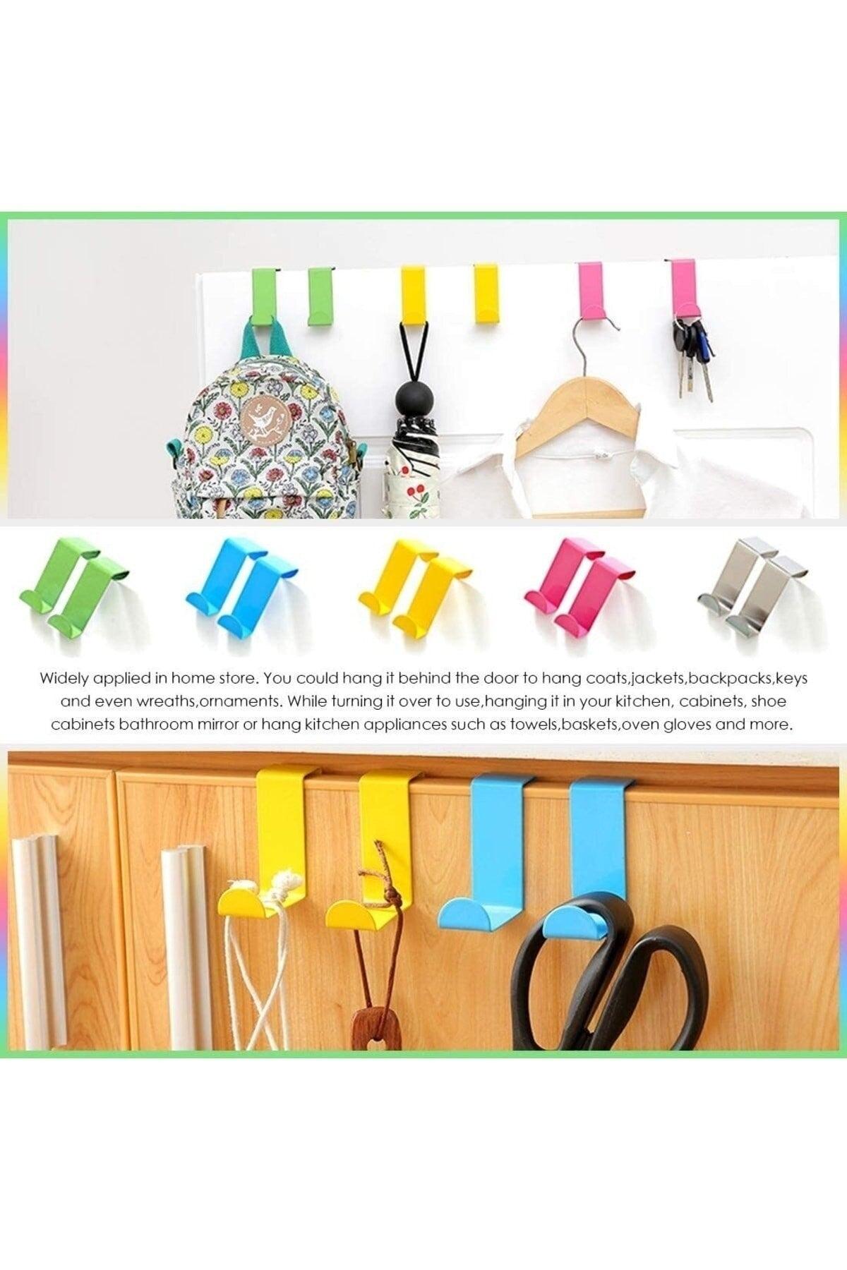 Hanger Behind Door Bathrobe Hanger Kitchen Bathroom Hanger Towel Rack Clothes Hanger 4 pcs - Swordslife