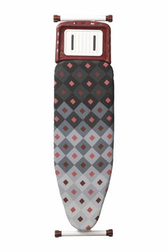 Heavy-duty ironing board with adjustable height and heat-resistant pad