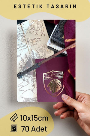 Harry Potter Posters Collage Set - 70 Pieces, Movie Scenes Poster Set, Adhesive Back, Boxed - Swordslife