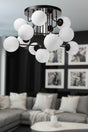 Hazeran 13th Black and White Globe Glass Chandelier - Swordslife