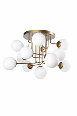 Hazeran 13th Tumbled White Globe Glass Chandelier - Swordslife