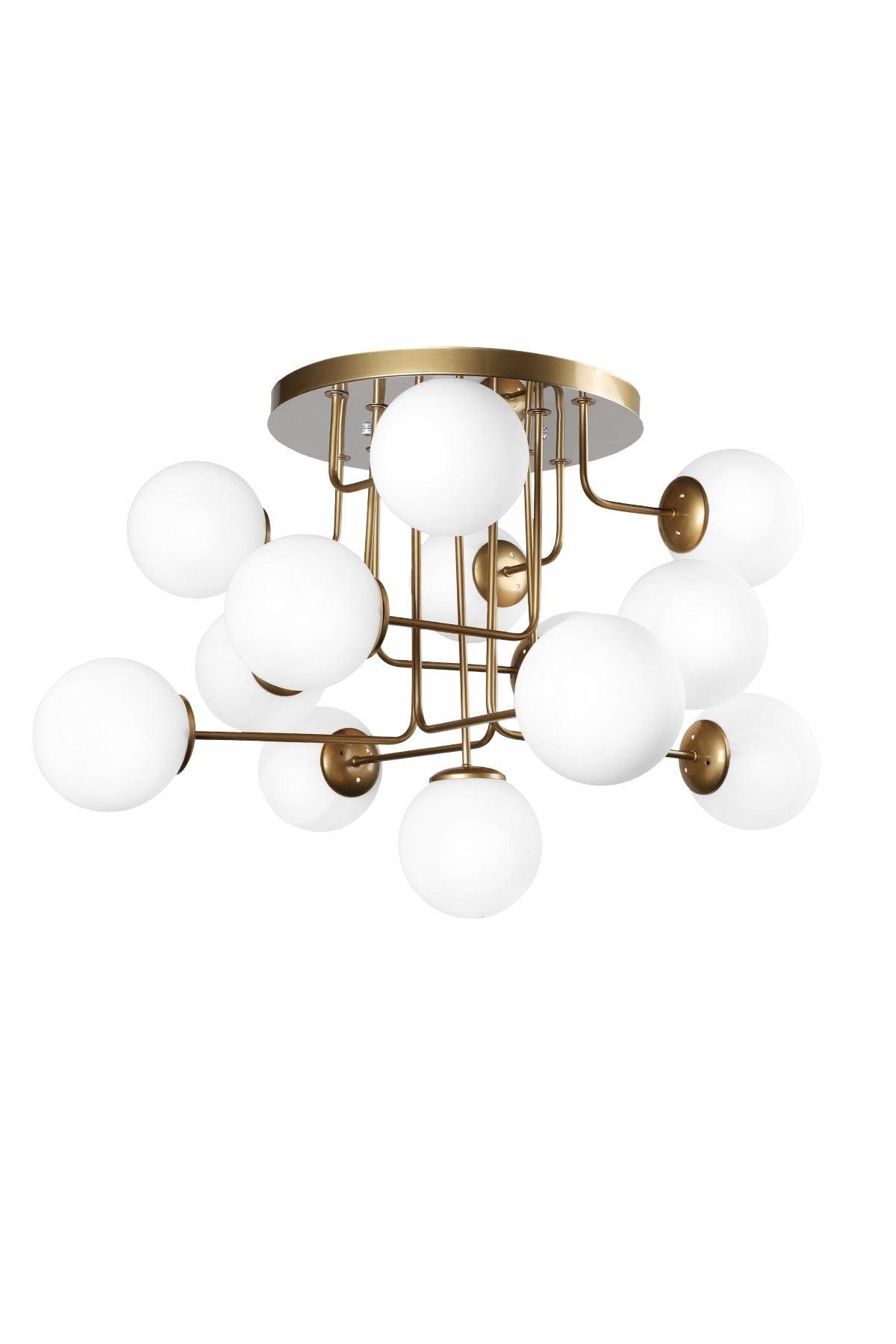 Hazeran 13th Tumbled White Globe Glass Chandelier - Swordslife