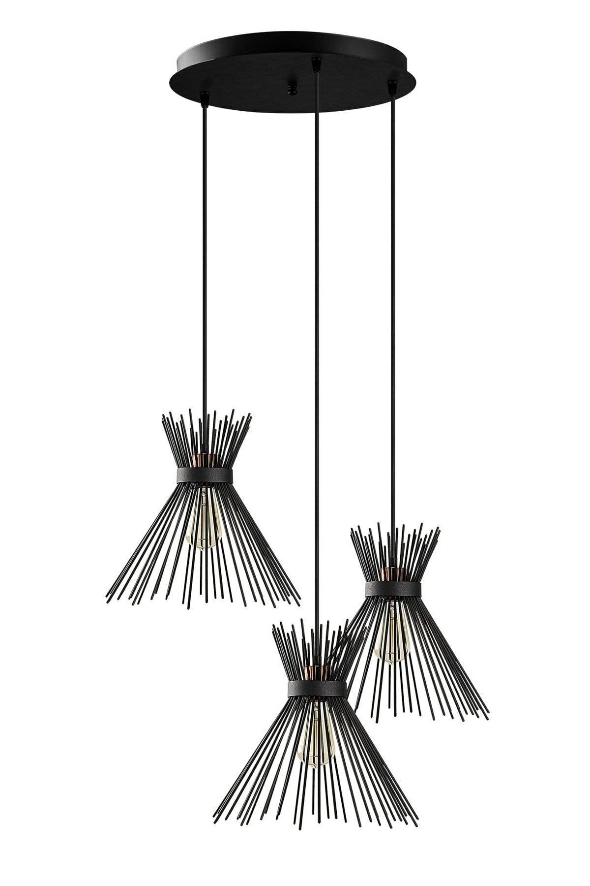 Hedgehog Model Modern Design Triple Black Pendant Chandelier - Swordslife