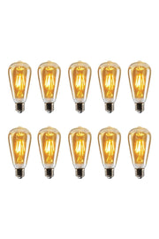 Heka 6w Rustic Led Bulb Yellow Light 10 Pcs