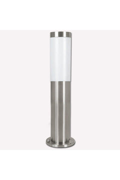 Modern Stainless Steel Table Lamp with White Glass Shade - E27 Base