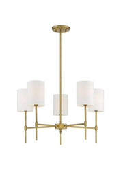 Henna 5 Piece Tumbled Modern Chandelier with White Lampshade - Swordslife