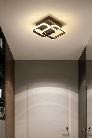 Henna Black Square Hall Hallway Entrance Daylight Led Chandelier - Swordslife