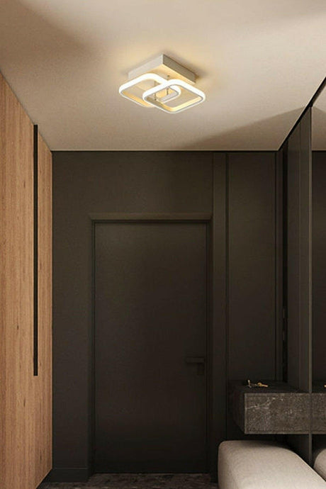 Henna White Square Hall Hallway Entrance Daylight Led Chandelier - Swordslife
