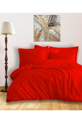 Hermosa Ranforce 100% Cotton Double Duvet Cover Set - Red - Swordslife