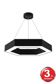 Hexagon (Black Case, Daylight) Led Modern Led Chandelier - Swordslife