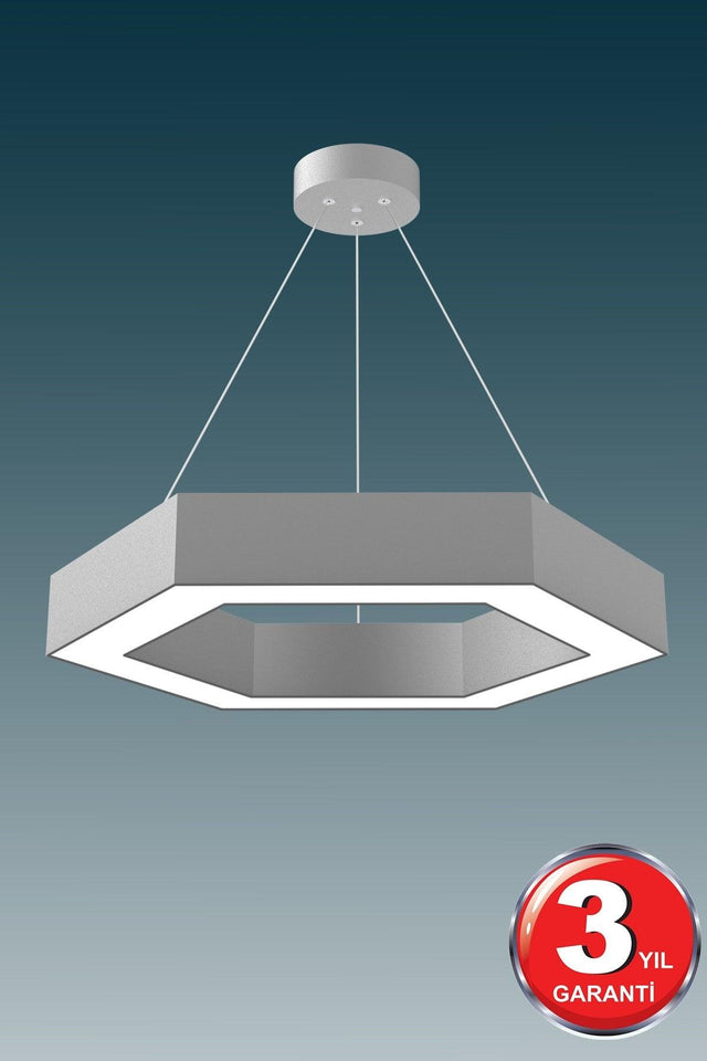 Hexagon (Grey Case, Daylight) Led Modern Led Chandelier - Swordslife