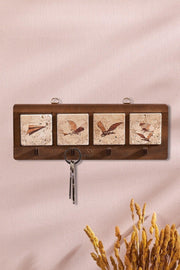 Hezarfen And Galata Tower 4-Piece Travertine Decorative Hanger - Swordslife