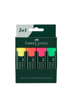 Pack of 4 fluorescent highlighters for study and organization