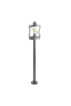 Antique Silver E27 Wall Lamp with Transparent Glass Shade
