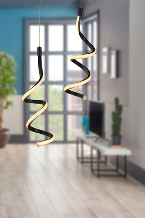Hilton 2.li Three Color Led Chandelier Black - Swordslife