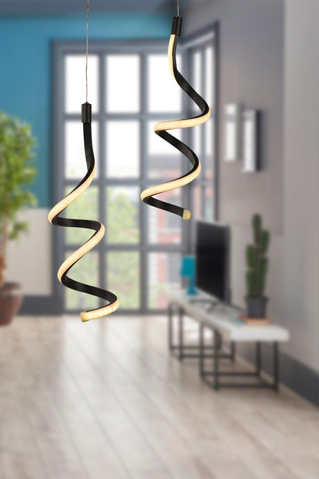 Hilton 2.li Three Color Led Chandelier Black - Swordslife