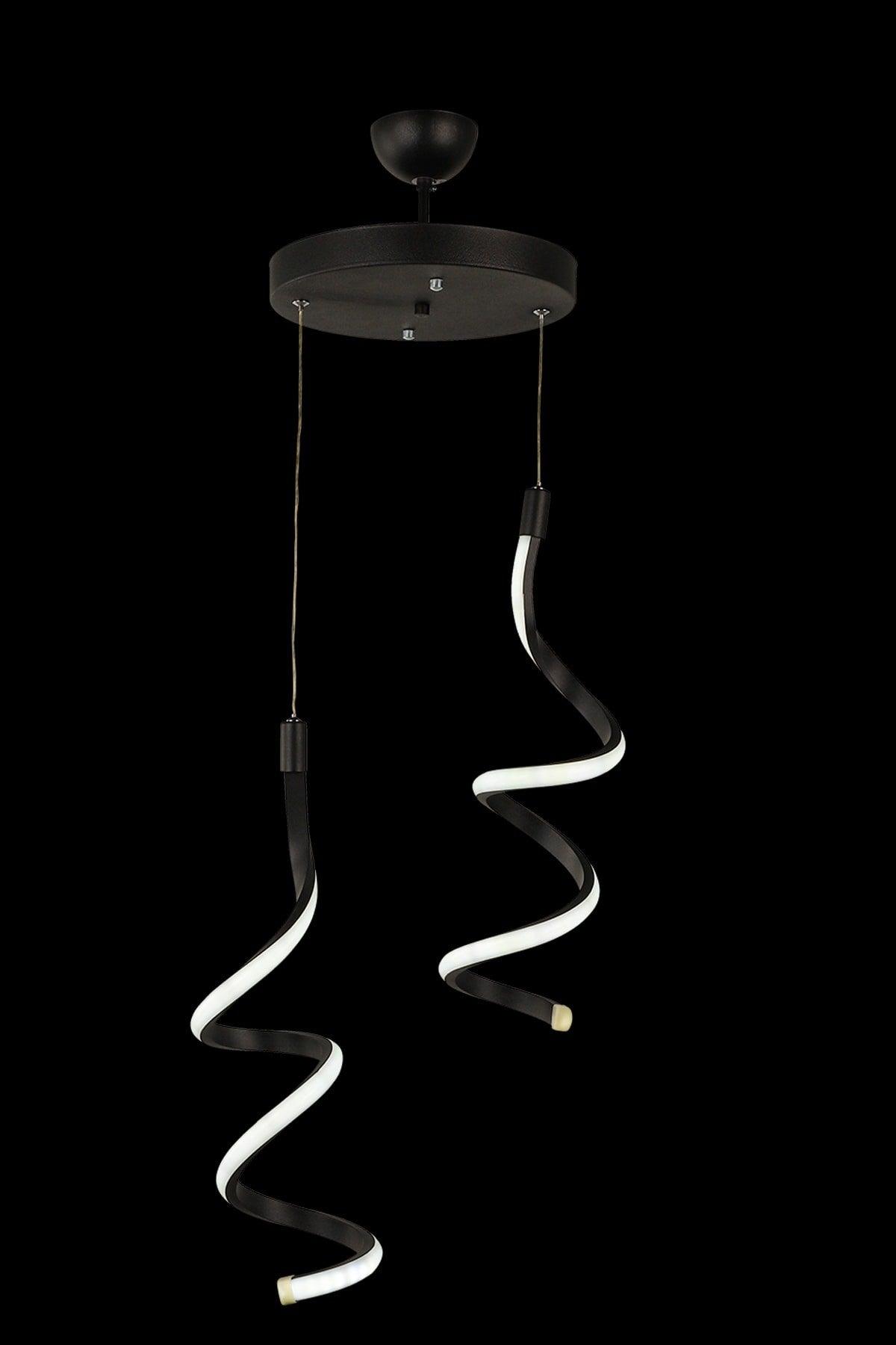 Hilton 2.li Three Color Led Chandelier Black - Swordslife