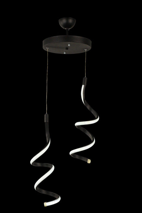 Hilton 2.li Three Color Led Chandelier Black - Swordslife