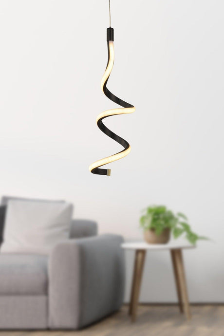 Hilton Single Three Color Led Chandelier Black - Swordslife