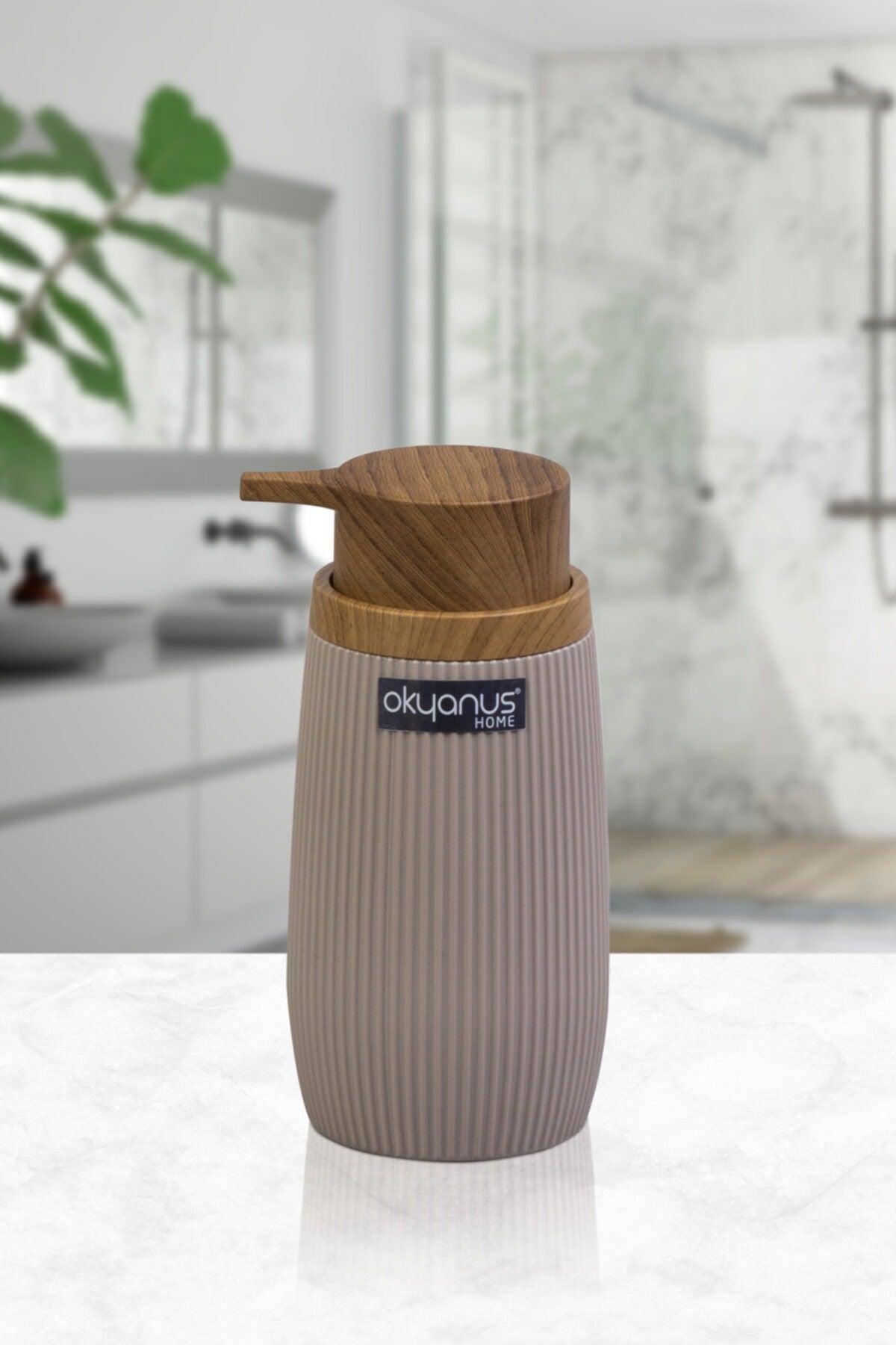 Mink Wooden Lined Liquid Soap Dispenser