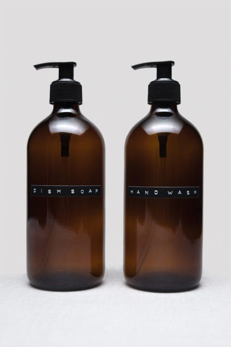 Trichi Home 500ml Amber Glass Liquid Soap Dispenser