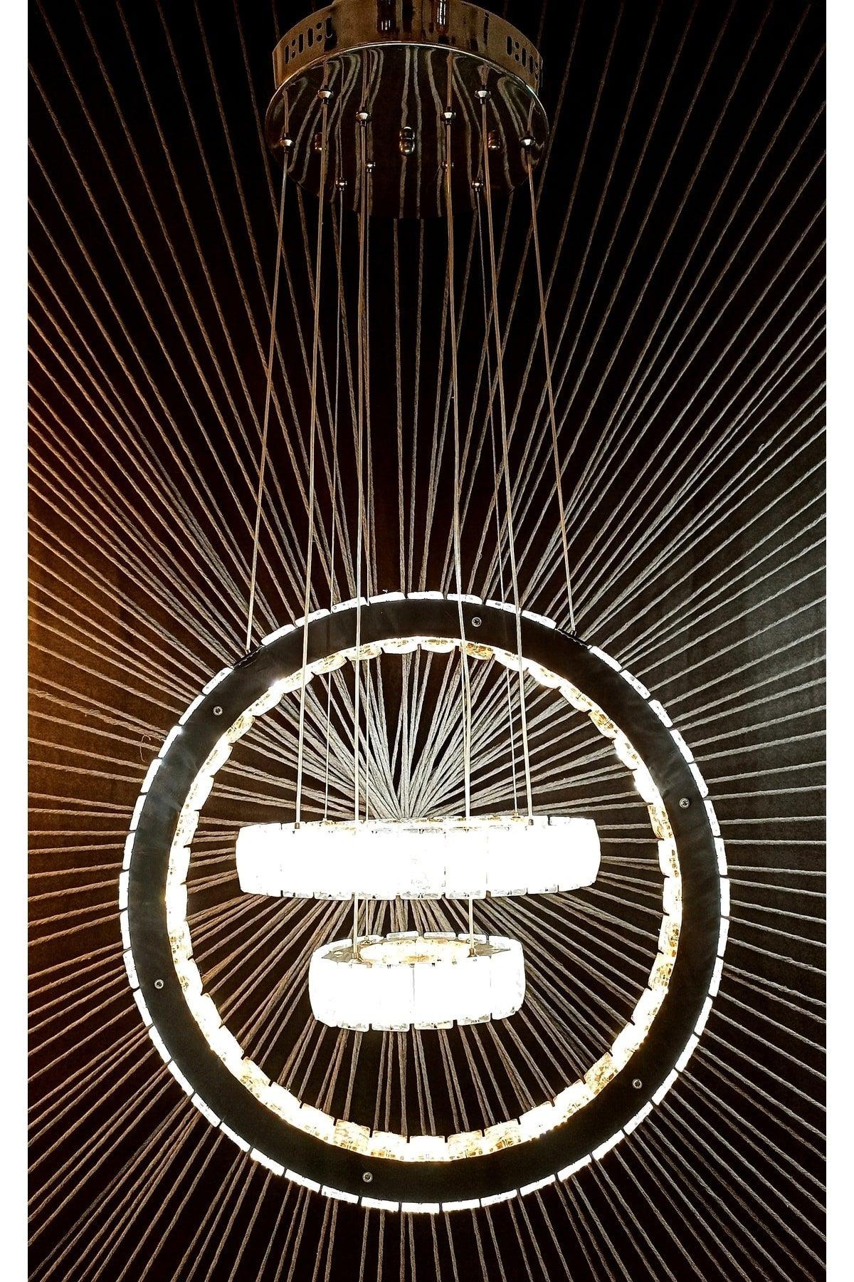 Home Kristal Stein 3 Tier 3 Farbe Led Kronleuchter Wohnzimmer Küche Schlafzimmer Kinderzimmer antre Kronleuchter - Swordslife