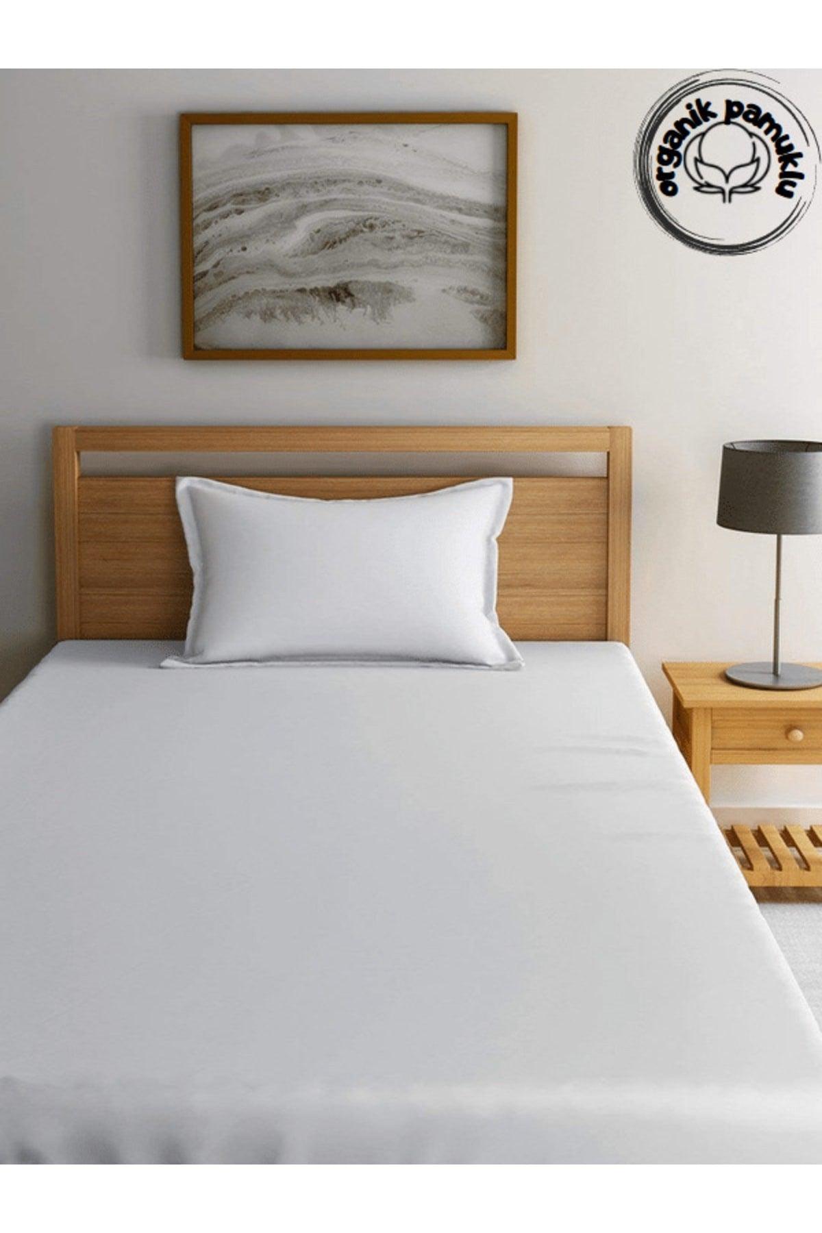 Home Luxury Cotton Plain White Bed Sheet Single 160*240 - Swordslife