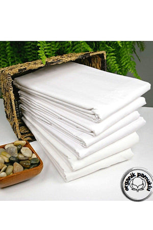 Home Luxury Cotton Plain White Bed Sheet Single 160*240 - Swordslife