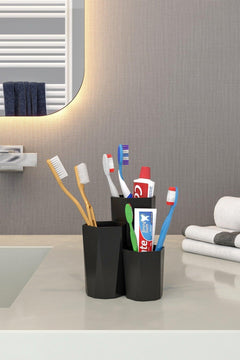 Honeycomb toothbrush and toothpaste storage box with 3 compartments