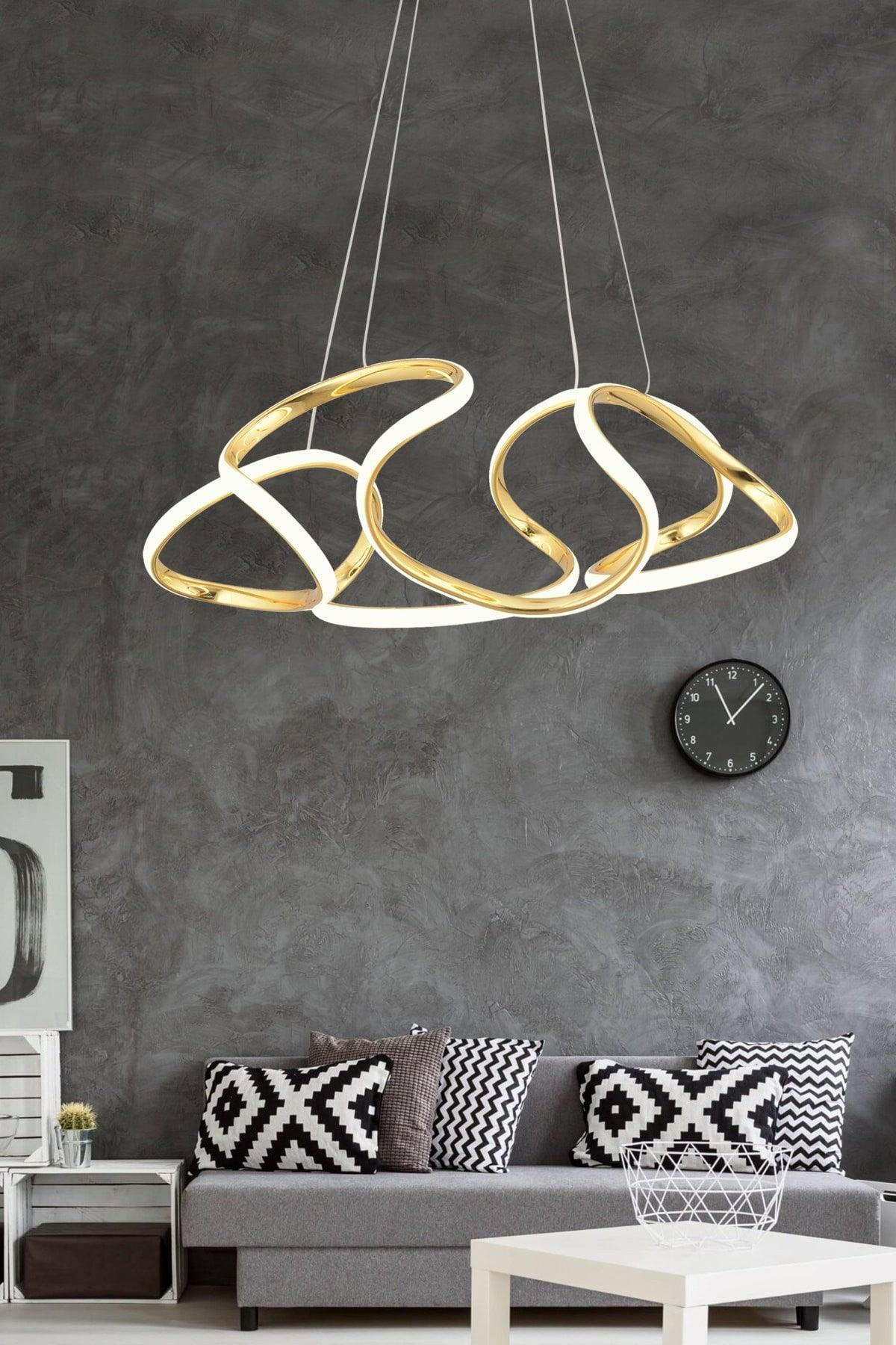 Honos Gold Modern Pendant Lamp Led Chandelier - Swordslife