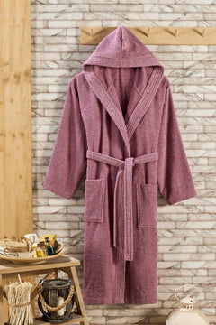 100% cotton hooded bathrobe with fast-drying properties