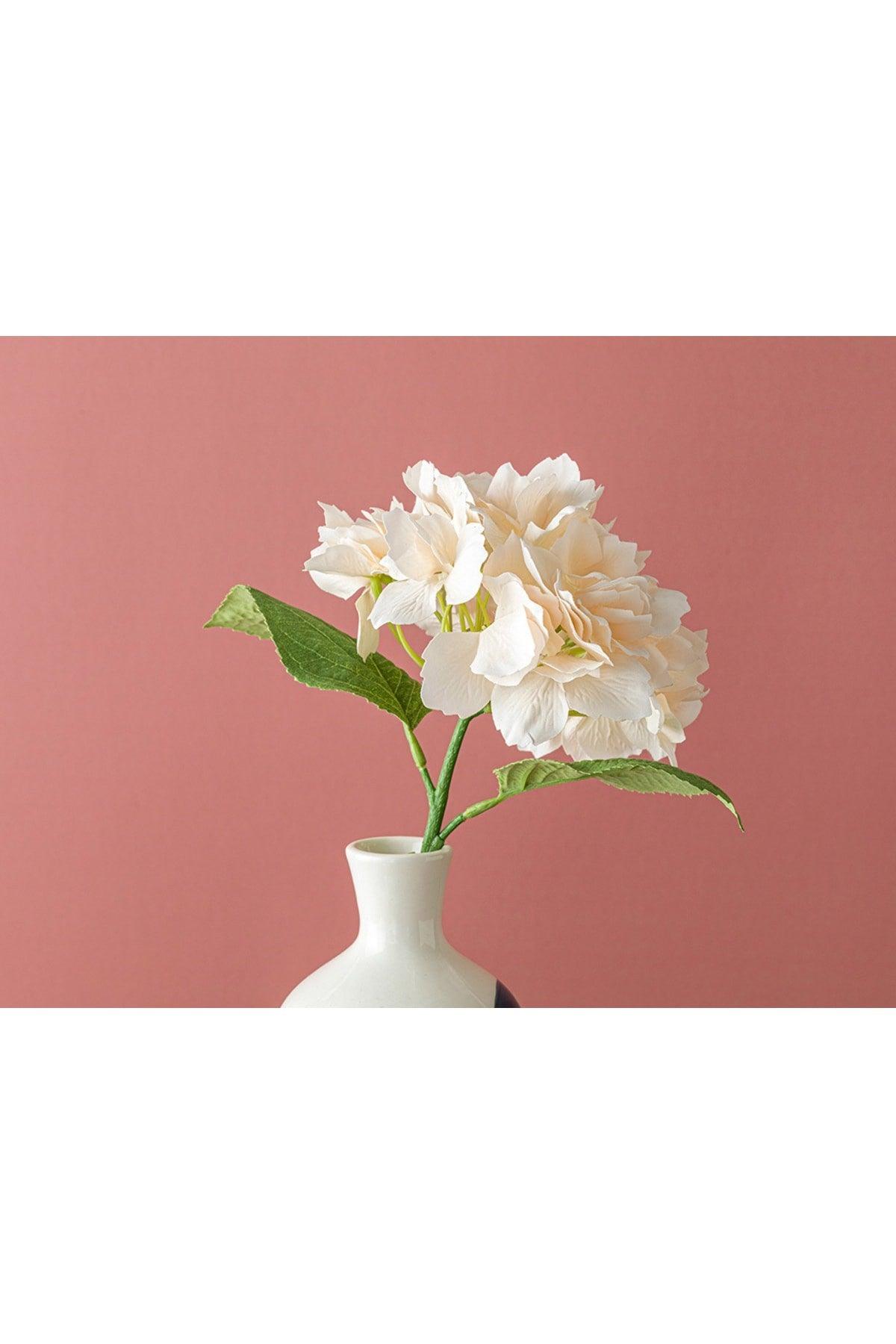 Hortensia Single Branch Artificial Flower 35 Cm Champagne - Swordslife