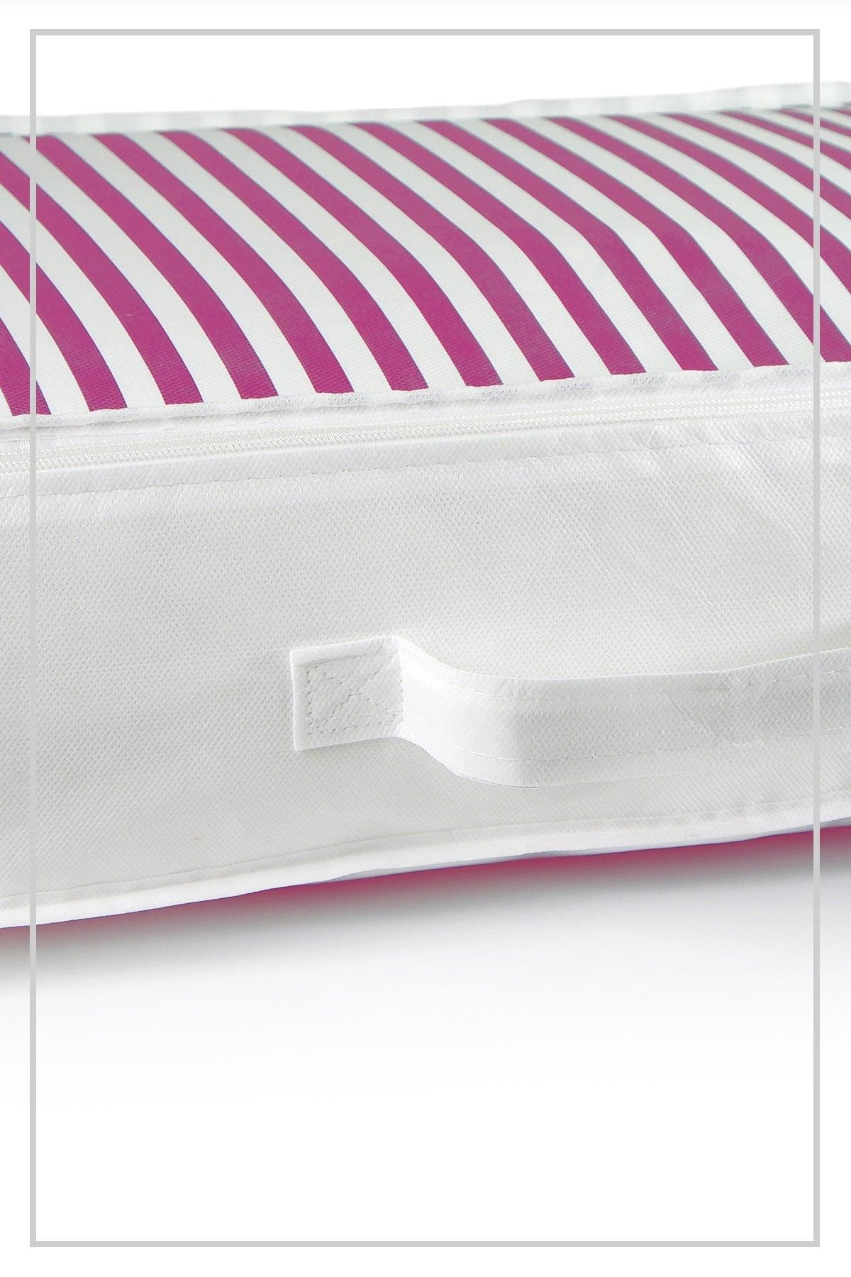 https://www.swordslife.com// Medium Size Pink Striped Storage Bag & Base Under-Cabinet Organizer Set of 3 53x44x20cm - Swordslife