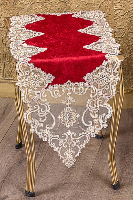 Hürrem Claret Red Velvet with Gold Lace 5