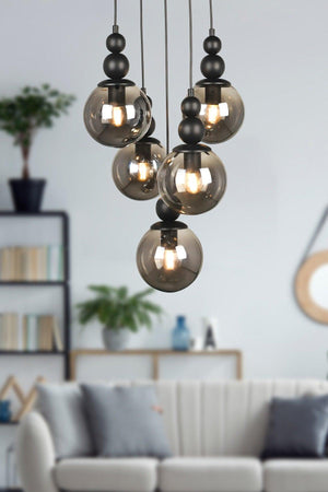 Endless 5th Chandelier Black Smoked Glass - Swordslife