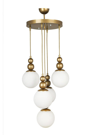 Endless 5th Chandelier Tumbled White Glass