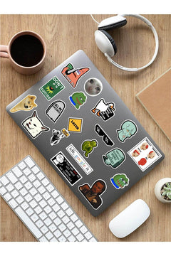 Waterproof Internet-Themed Vinyl Sticker Set for Laptops and Devices
