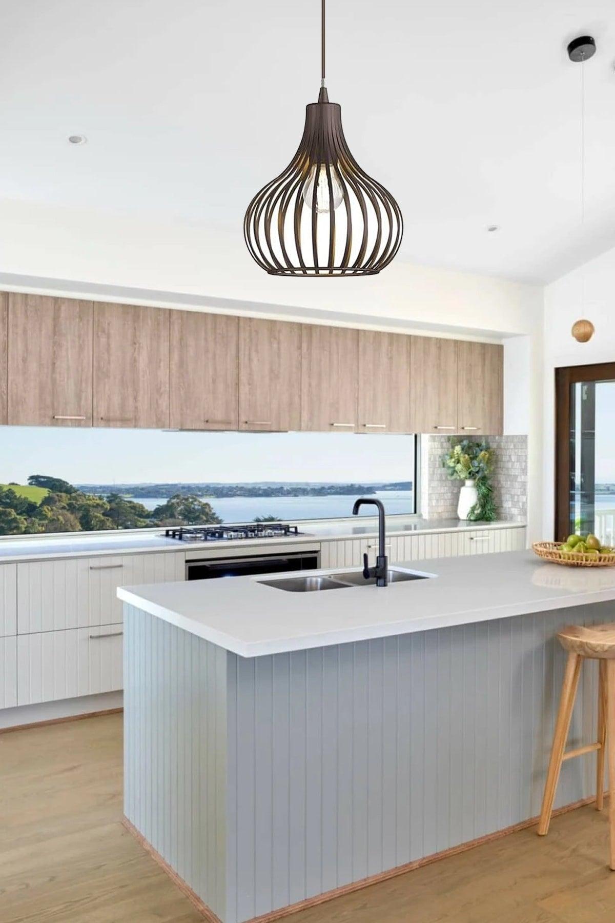 Isabel Modern String Black Hall Hallway Kitchen Living Room Single Chandelier - Swordslife