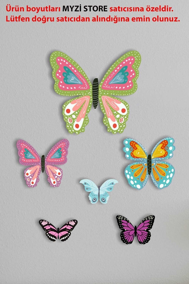 Luminous Butterfly Figured Wooden Wall Ornament-wall Stikır-sticker-kid's Room Wall Door Ornament - Swordslife