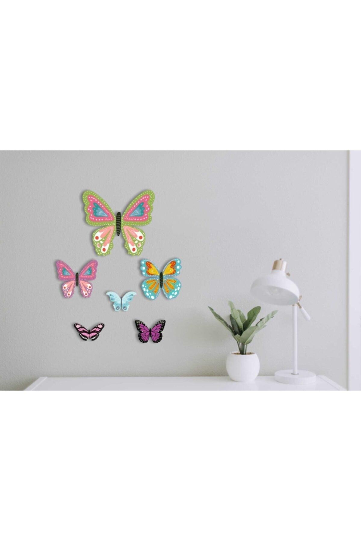 Luminous Butterfly Figured Wooden Wall Ornament-wall Stikır-sticker-kid's Room Wall Door Ornament - Swordslife