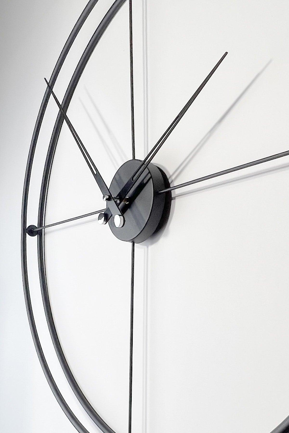 Spanish And Scandinavian Style 90 Cm Black, Wrought Iron Metal Minimalist Wall Clock - Swordslife