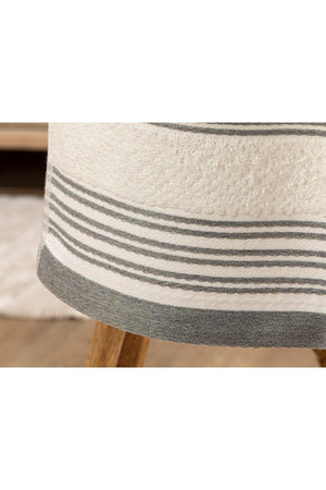 Ivy Cotton Striped Face Towel 50x70 Cm White - Gray - Swordslife