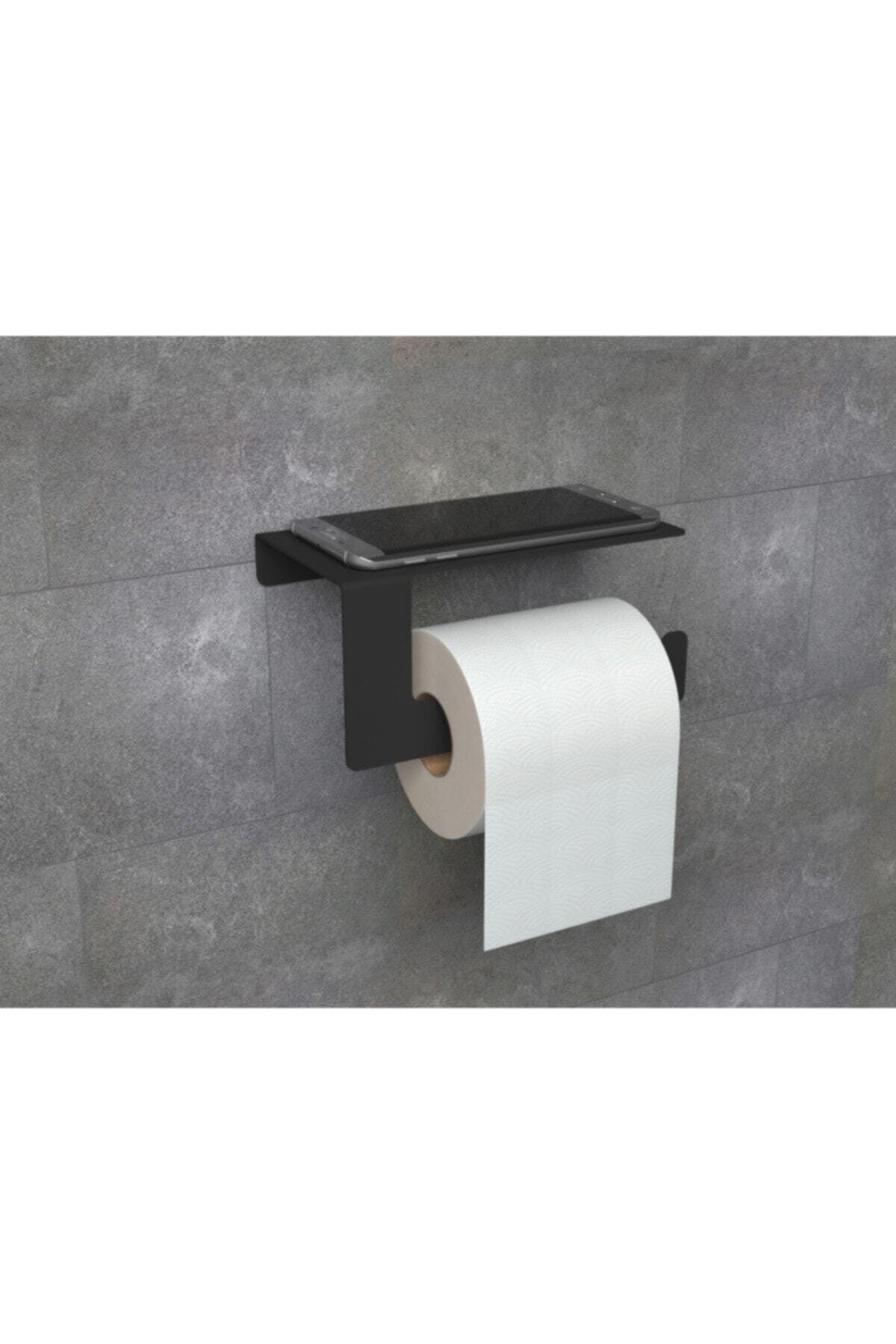 - Metal Matte Black Toilet With Phone Shelves