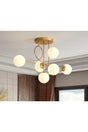 Jade 6 Special Design Modern Sport Gold Color Globe Glass Chandelier - Swordslife